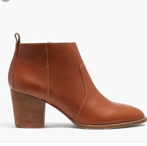 Madewell Leather Brent Booties in English Saddle